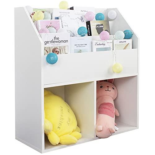 Bakaji Libreria Per Cameretta Bambini Struttura in Legno Scaffale Con  Ripiani Porta Giocattoli Libri e Riviste Design Moderno Arredamento Camera  Bimbi Colore Bianco (79 x 72 x 32 CM) - Bakaji - Idee regalo