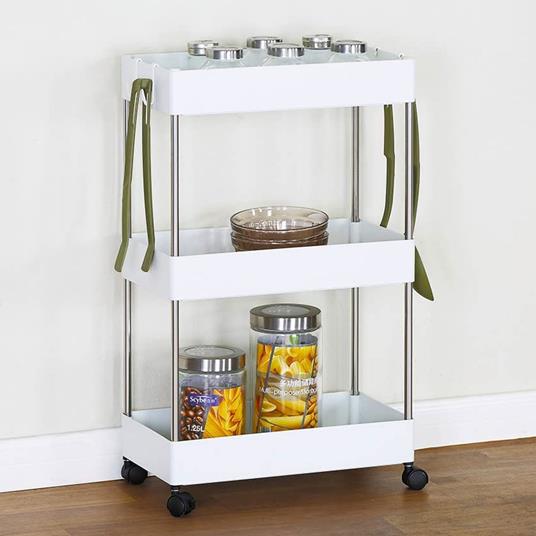 Carrello Portaoggetti Multiuso Slim BAKAJI - 5 Ripiani, Nero, Ideale Per Spazi Stretti