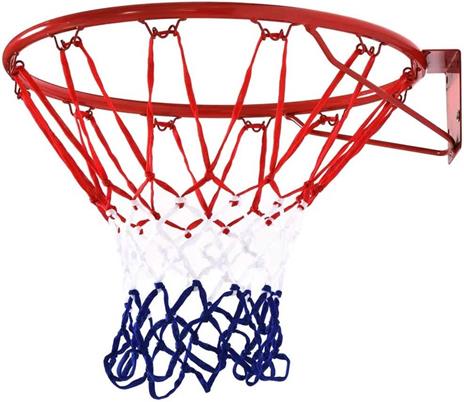 Canestro Basket Palla Canestro Regolamentare da Parete 45 cm in Metallo con Rete - 2