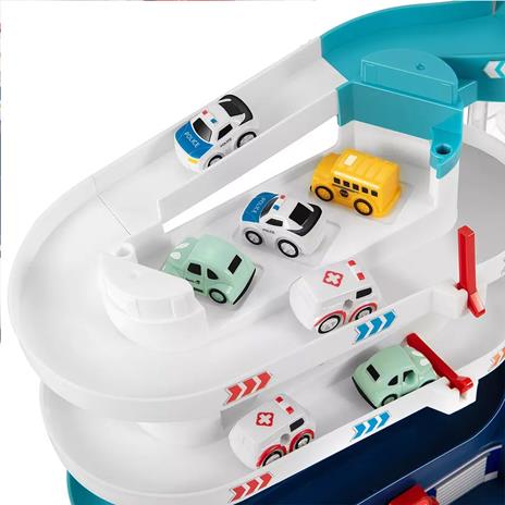 Garage Giocattolo a 3 Livello per Bambini con Rampa Auto e Ascensore Manuale - 3