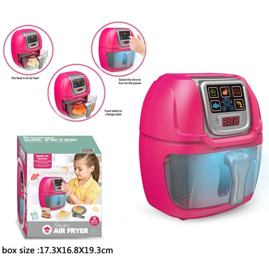 Friggitrice ad Aria Giocattolo per Bambini Rosa con Accessori Playset da  Cucina - Bakaji - Statico - Giocattoli