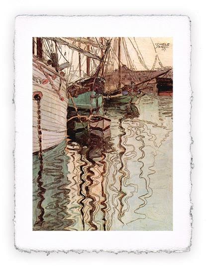 Stampa d''arte Pitteikon di Egon Schiele Porto di Trieste, Grande - cm 40x50