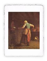 Stampa di Jean-François Millet Donna che cuoce il pane 1854, Miniartprint - cm 17x11