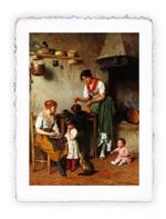 Stampa d''arte di Eugene de Blaas - Una mano in aiuto - 1884, Magnifica -  cm 50x70