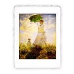 Stampa di Monet Donna col parasole. Mme Monet con suo figlio, Folio - cm 20x30