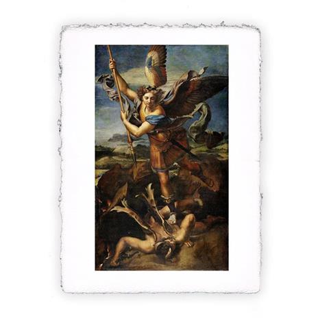 Stampa di Raffaello - San Michele sconfigge Satana - 1518 - Grande - cm 40x50