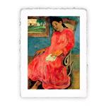 Stampa d''arte di Paul Gauguin Donna in abito rosso - 1891, Folio - cm 20x30