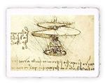 Stampa d''arte Pitteikon del disegno di Leonardo da Vinci - Vite aerea, Magnifica -  cm 50x70