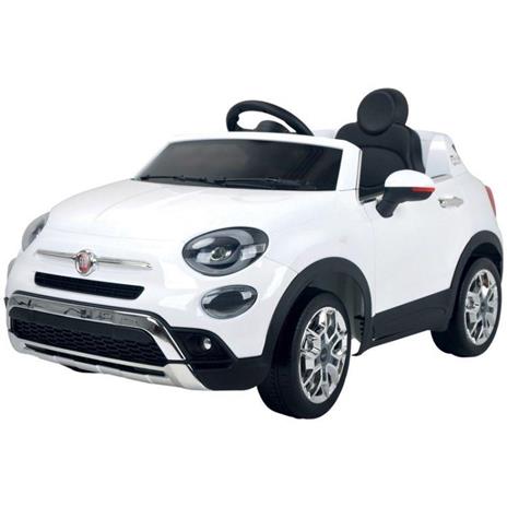 Auto Elettrica Per Bambini Fiat 500x Bianco Gelato R/C 12v, 2 Motori, Ing.Mp3, Led Clb