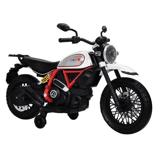 Moto Elettrica Per Bambini Ducati Scrambler Desert Sled 12 V Suoni, Led, Stabilizzatori Clb 02322003