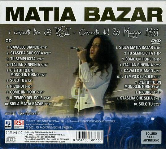 In concerto - CD Audio + DVD di Matia Bazar - 2