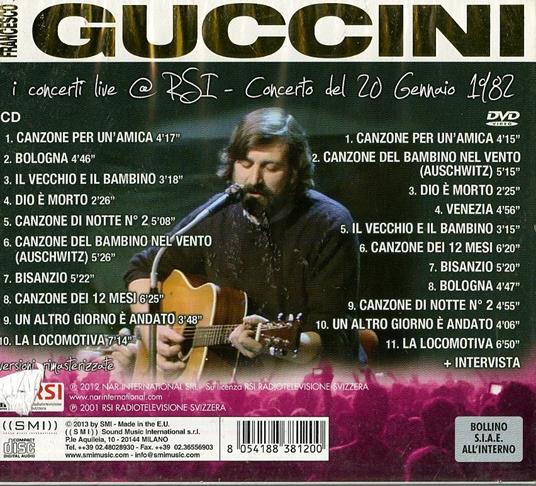 In Concerto - CD Audio + DVD di Francesco Guccini - 2
