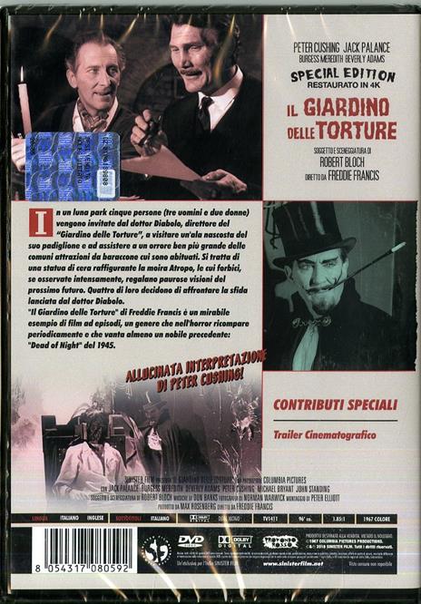 Il giardino delle torture. Special Edition. Restaurato in 4K (DVD) di Freddie Francis - DVD - 2