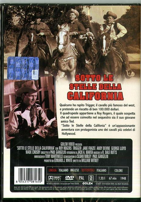 Sotto le stelle della California (DVD) di William Witney - DVD - 2