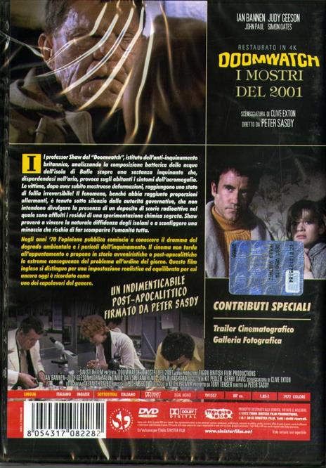 Doomwatch. I mostri del 2001. Restaurato in 4K (DVD) di Peter Sasdy - DVD - 2