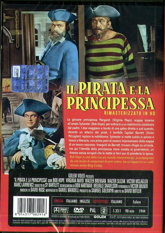 Il Pirata e la principessa. Rimasterizzato in HD (DVD) di David Butler - DVD - 2
