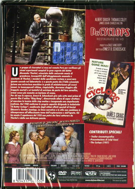Il Dottor Cyclops. Restaurato in HD (DVD) di Ernest B. Schoedsack - DVD - 2