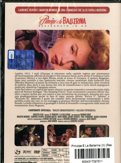 Il principe e la ballerina. Restaurato in HD (DVD) di Laurence Olivier - DVD - 2