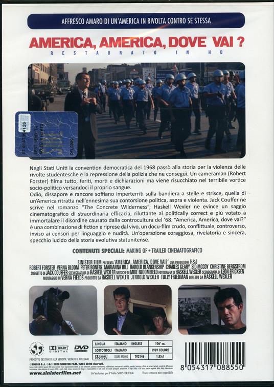 America, America, dove vai? Restaurato in HD (DVD) di Haskell Wexler - DVD - 2