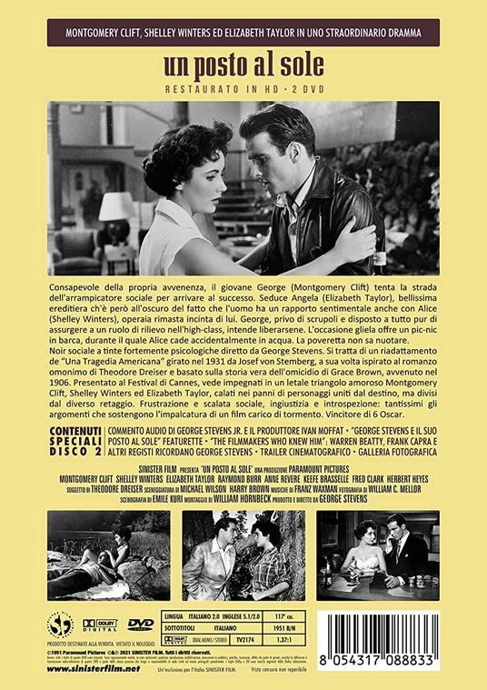 Un posto al Sole (Restaurato in HD) (2 DVD) di George Stevens - DVD - 2