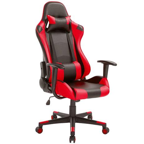 Sedia Poltrona Gaming Scrivania Ufficio Casa Reclinabile Girevole Direzionale Red - 2