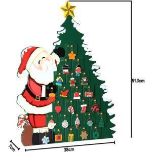 Calendario Avvento Babbo Natale Con Albero In Legno 24 Cassetti - 5