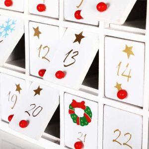 Calendario Avvento Trenino Di Babbo Natale In Legno 24 Cassetti - 4