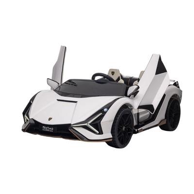 Lamborghini Sian Macchina Elettrica 12V Monoposto con Telecomando Bianco