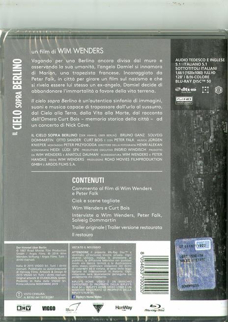 Il cielo sopra Berlino (Blu-ray) di Wim Wenders - Blu-ray - 2
