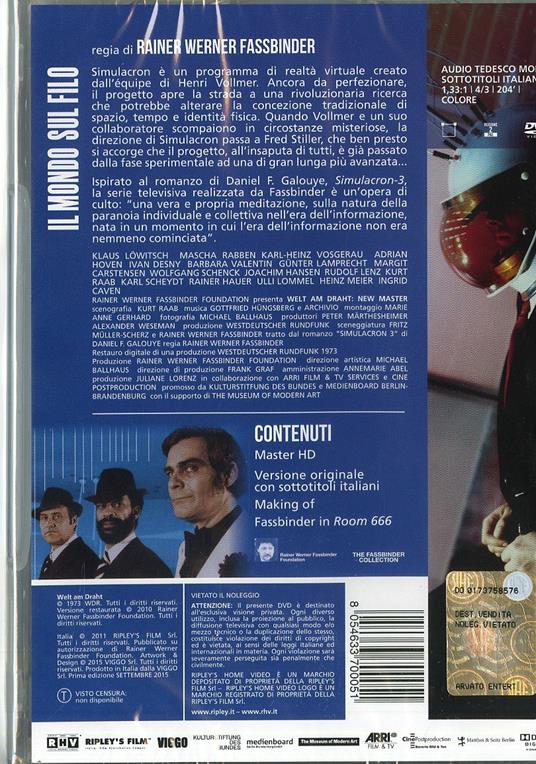 Il Mondo Sul Filo (2 Dvd) di Rainer Werner Fassbinder - DVD - 2