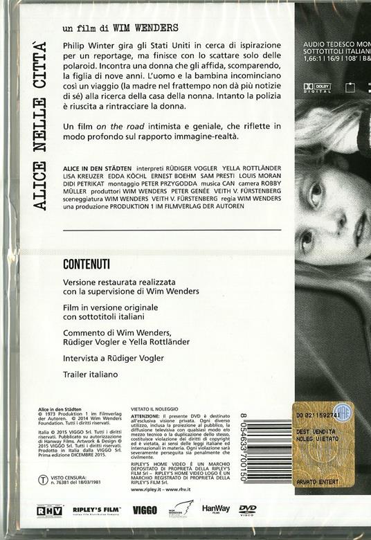 Alice nelle città di Wim Wenders - DVD - 2