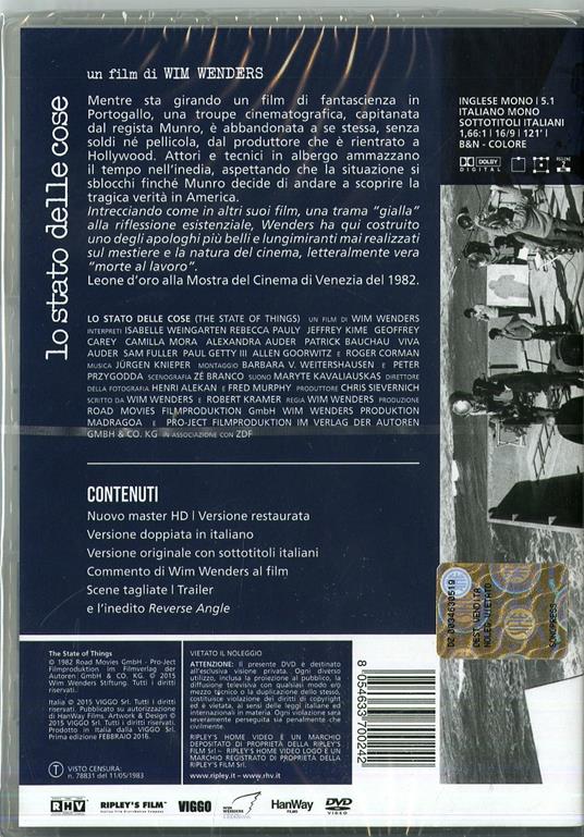 Lo stato delle cose<span>.</span> versione restaurata di Wim Wenders - DVD - 2