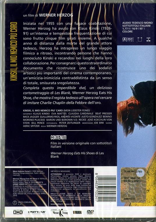 Kinski, il mio nemico più caro DVD Film di Werner Herzog Documentario IBS Kinski, il mio nemico più caro DVD Film di Werner Herzog Documentario IBS