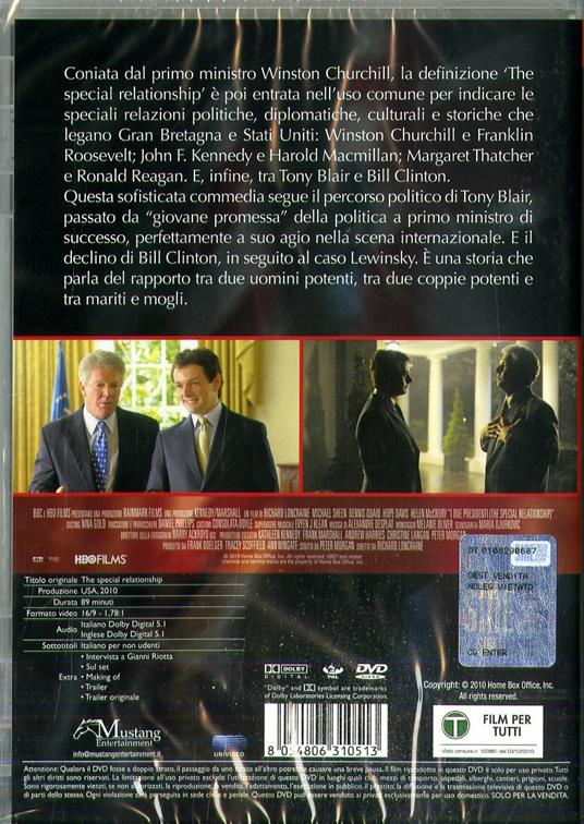 The Special Relationship. I due presidenti (DVD) di Richard Loncraine - DVD - 2