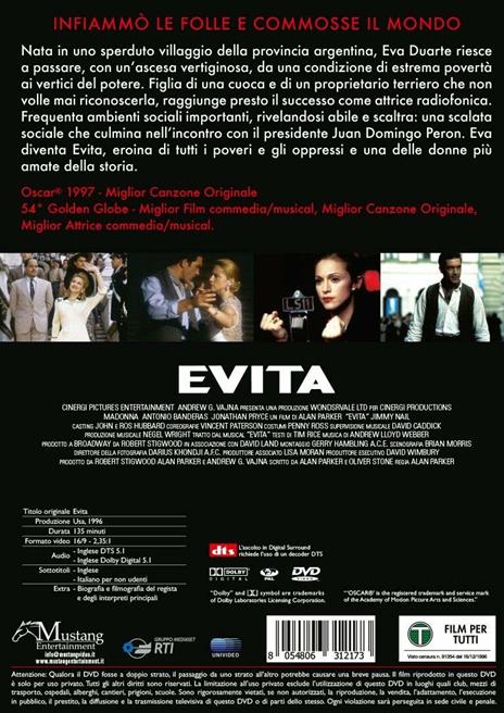 Evita (DVD) di Alan Parker - DVD - 2