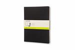 Quaderno Cahier Journal Moleskine XXL a pagine bianche nero. Black. Set da 3