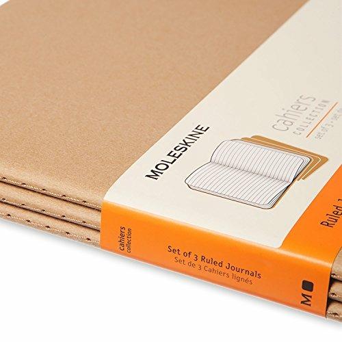 Quaderno Cahier Journal Moleskine XXL a righe beige. Kraft Brown. Set da 3 - 6