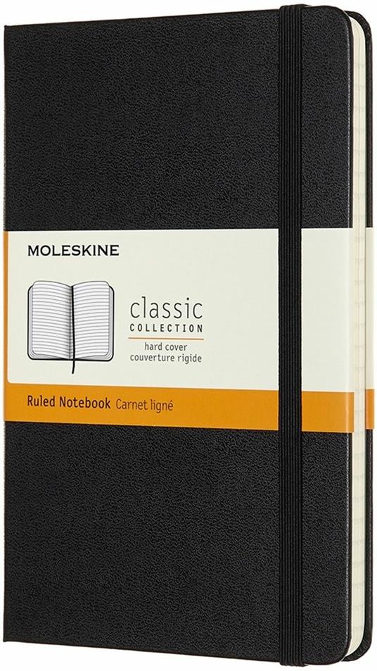 Taccuino Moleskine medium a righe copertina rigida nero. Black - Moleskine  - Cartoleria e scuola