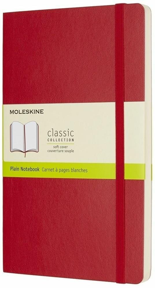 Taccuino Moleskine large a pagine bianche copertina morbida rosso. Scarlet Red