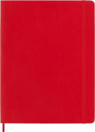 Taccuino Moleskine XL a righe copertina morbida rosso. Scarlet Red