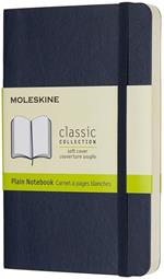 Taccuino Moleskine pocket a pagine bianche copertina morbida blu. Sapphire Blue