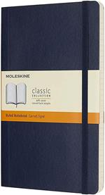 Taccuino Moleskine large a righe copertina morbida blu. Sapphire Blue