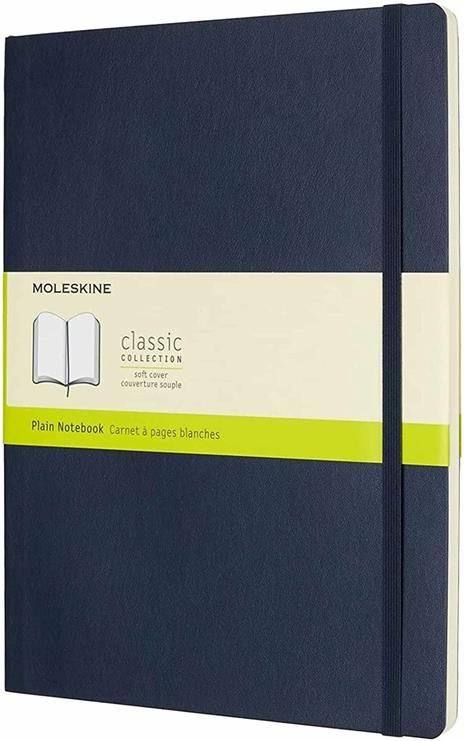 Taccuino Moleskine XL a pagine bianche copertina morbida blu. Sapphire Blue