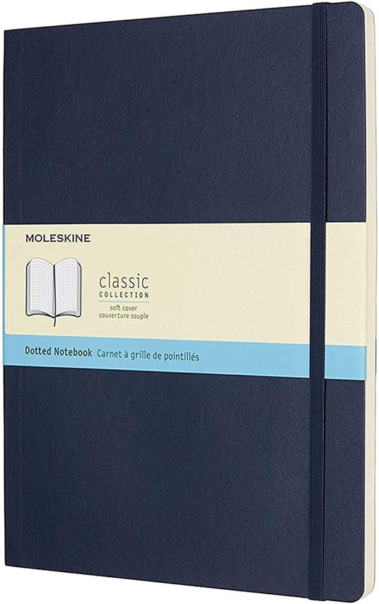 Taccuino Moleskine XL puntinato copertina morbida blu. Sapphire Blue