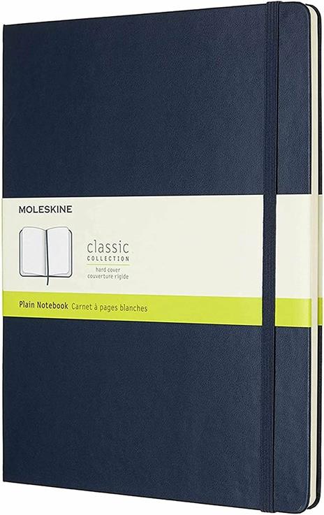 Taccuino Moleskine XL a pagine bianche copertina rigida blu. Sapphire Blue
