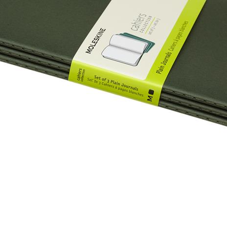 Quaderno Cahier Journal Moleskine large a pagine bianche verde. Myrtle Green. Set da 3 - 5
