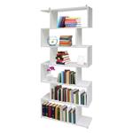 Libreria decorativa e funzionale, colore bianco lucido, cm 192 x 80 x 25