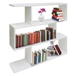 Libreria decorativa e funzionale, colore bianco lucido, cm 110 x 97 x 25.