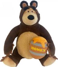 Peluche Masha e Orso Seduto con Barile di Miele 25 CM