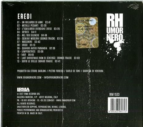 Eredi (+ Bonus Tracks) - CD Audio di Rhumornero - 2